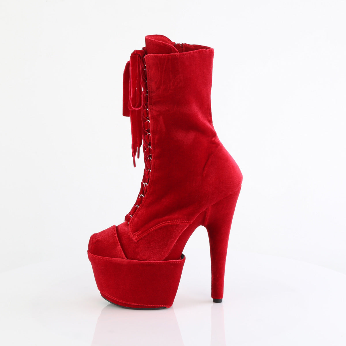 Pleaser  Ankle Boots ADORE-1045VEL Red Velvet/Red Velvet