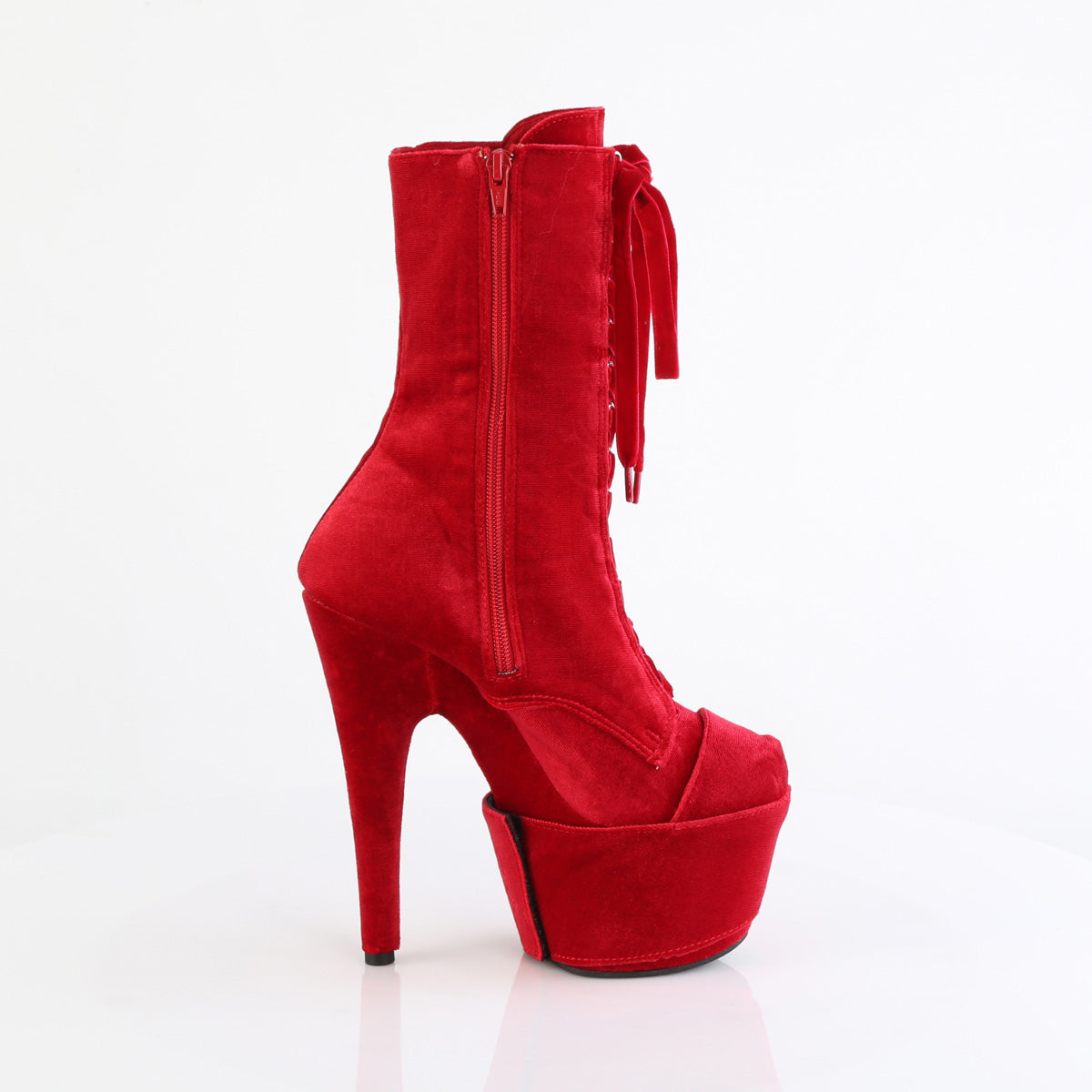 Pleaser  Ankle Boots ADORE-1045VEL Red Velvet/Red Velvet