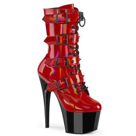 Pleaser   ADORE-1046TT Red Holo Pat/Blk