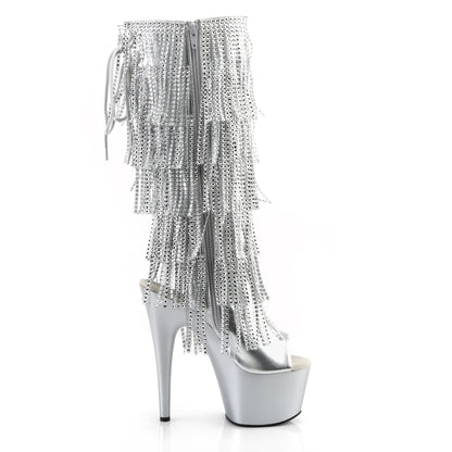 Pleaser Womens Boots ADORE-2024RSF Slv Metallic Pu/Slv Matte