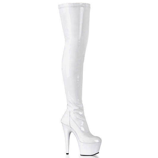Pleaser Womens Boots ADORE-3000 Wht Str Pat/Wht