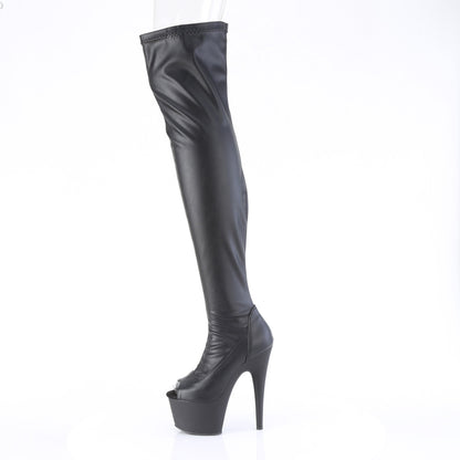 Pleaser   ADORE-3011 Blk Str. Faux Leather/Blk Matte