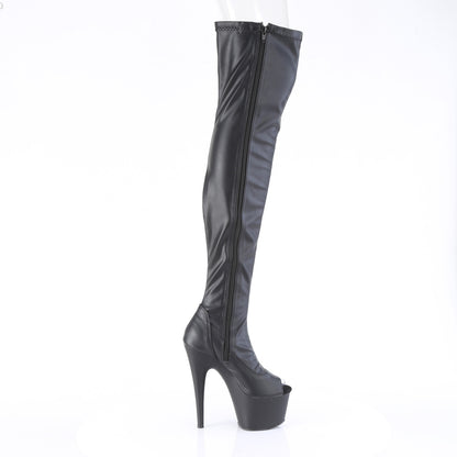 Pleaser   ADORE-3011 Blk Str. Faux Leather/Blk Matte