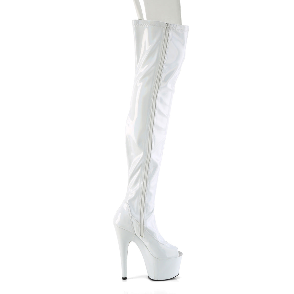 Pleaser   ADORE-3011HWR Wht Str. Holo/Wht Holo