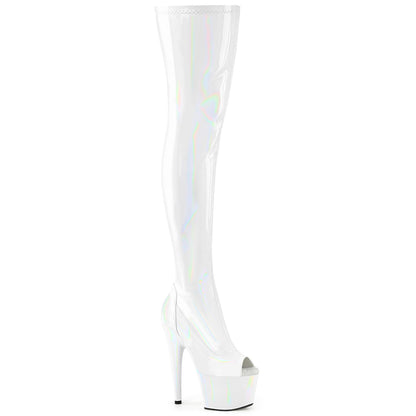Pleaser   ADORE-3011HWR Wht Str. Holo/Wht Holo