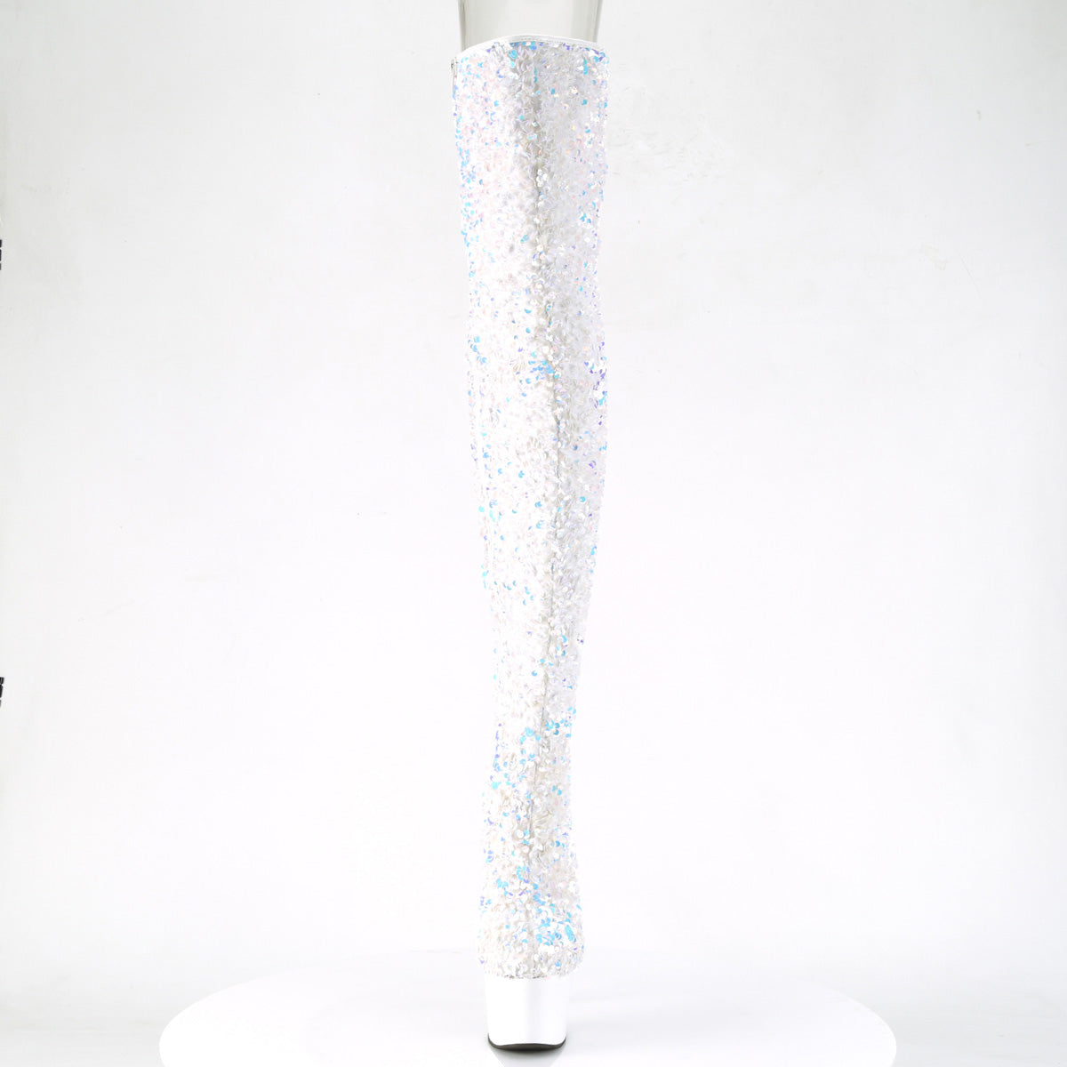 Pleaser Womens Boots ADORE-3020 Wht Multi Sequins/Wht