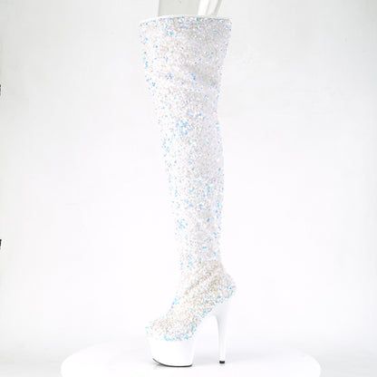 Pleaser Womens Boots ADORE-3020 Wht Multi Sequins/Wht