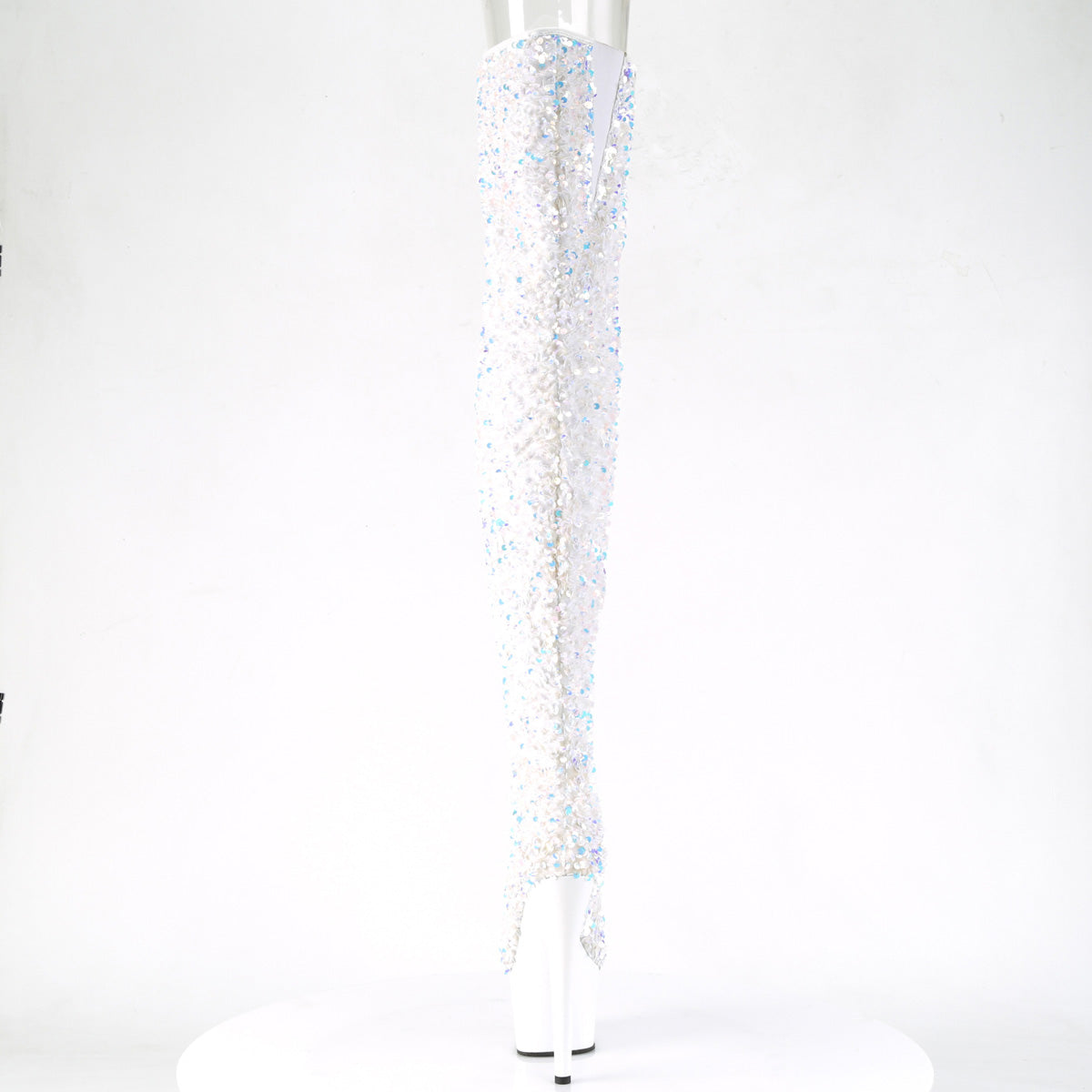 Pleaser Womens Boots ADORE-3020 Wht Multi Sequins/Wht