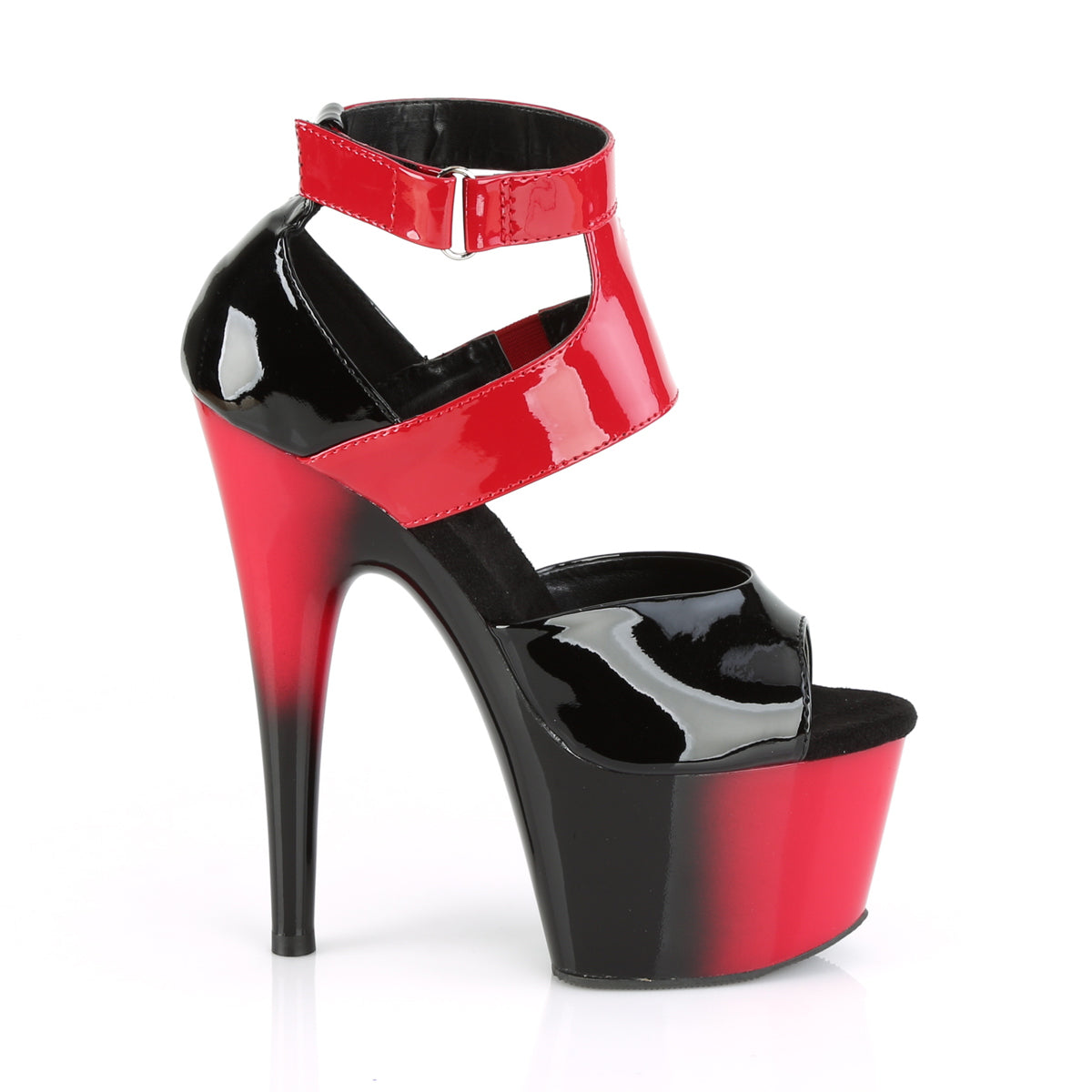 Pleaser Womens Sandals ADORE-700-16 Blk-Red Pat/Red-Blk