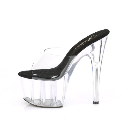 Pleaser Womens Sandals ADORE-701 Clr-Blk/Clr