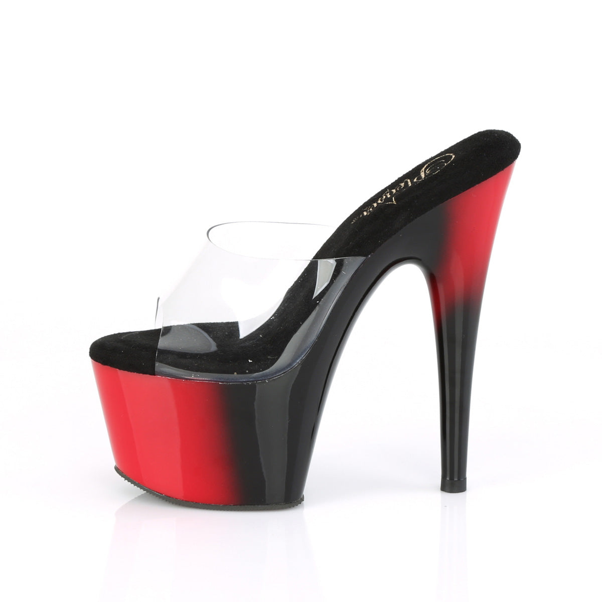 Pleaser Womens Sandals ADORE-701BR Clr/Red-Blk