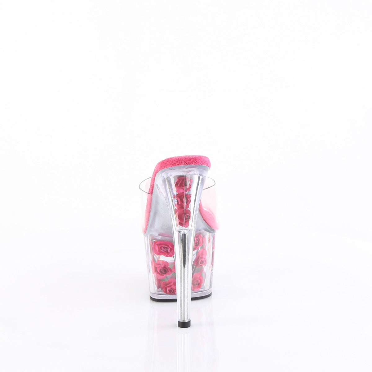 Pleaser Womens Sandals ADORE-701FL Clr/H. Pink Flowers
