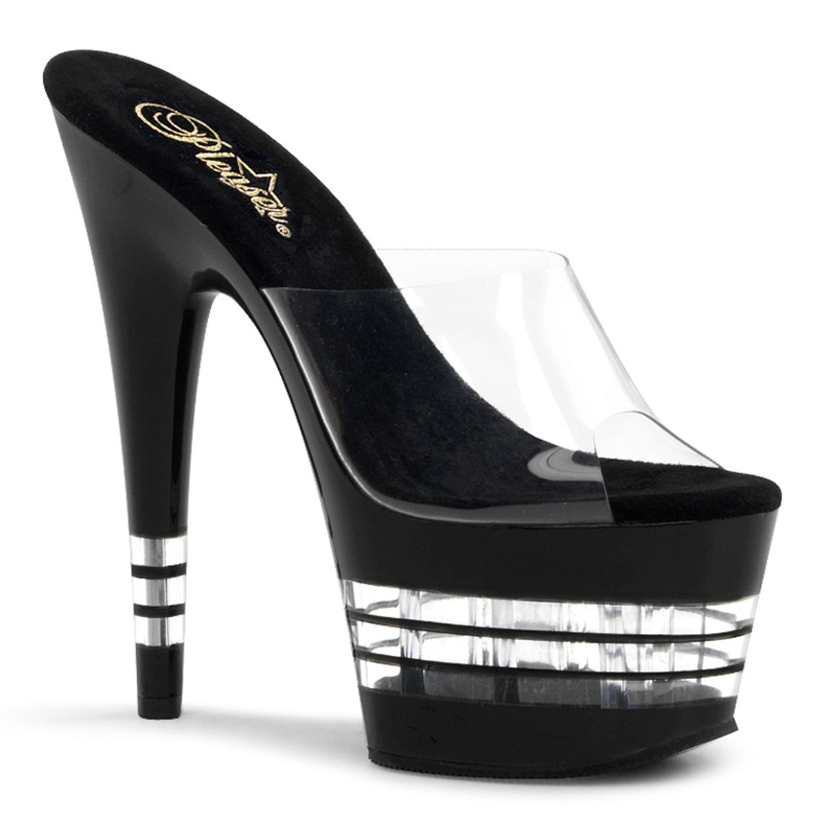 Pleaser Womens Sandals ADORE-701LN Clr/Blk