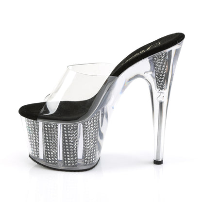 Pleaser Womens Sandals ADORE-701SRS Clr/Blk SRS