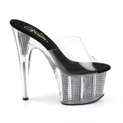 Pleaser Womens Sandals ADORE-701SRS Clr/Blk SRS