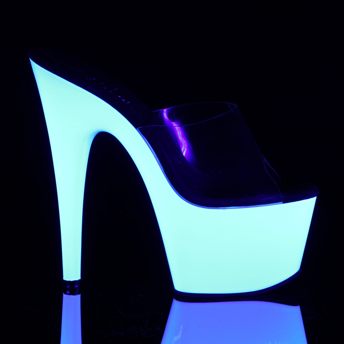 Pleaser Womens Sandals ADORE-701UV Clr/Neon Wht