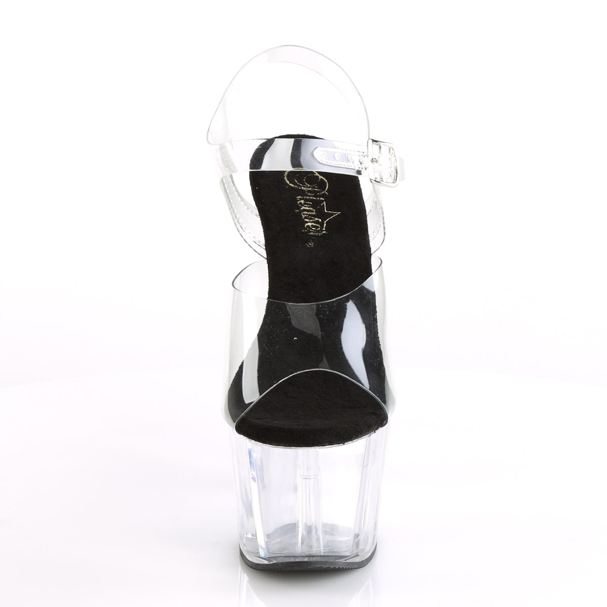 Pleaser Womens Sandals ADORE-708 Clr-Blk/Clr