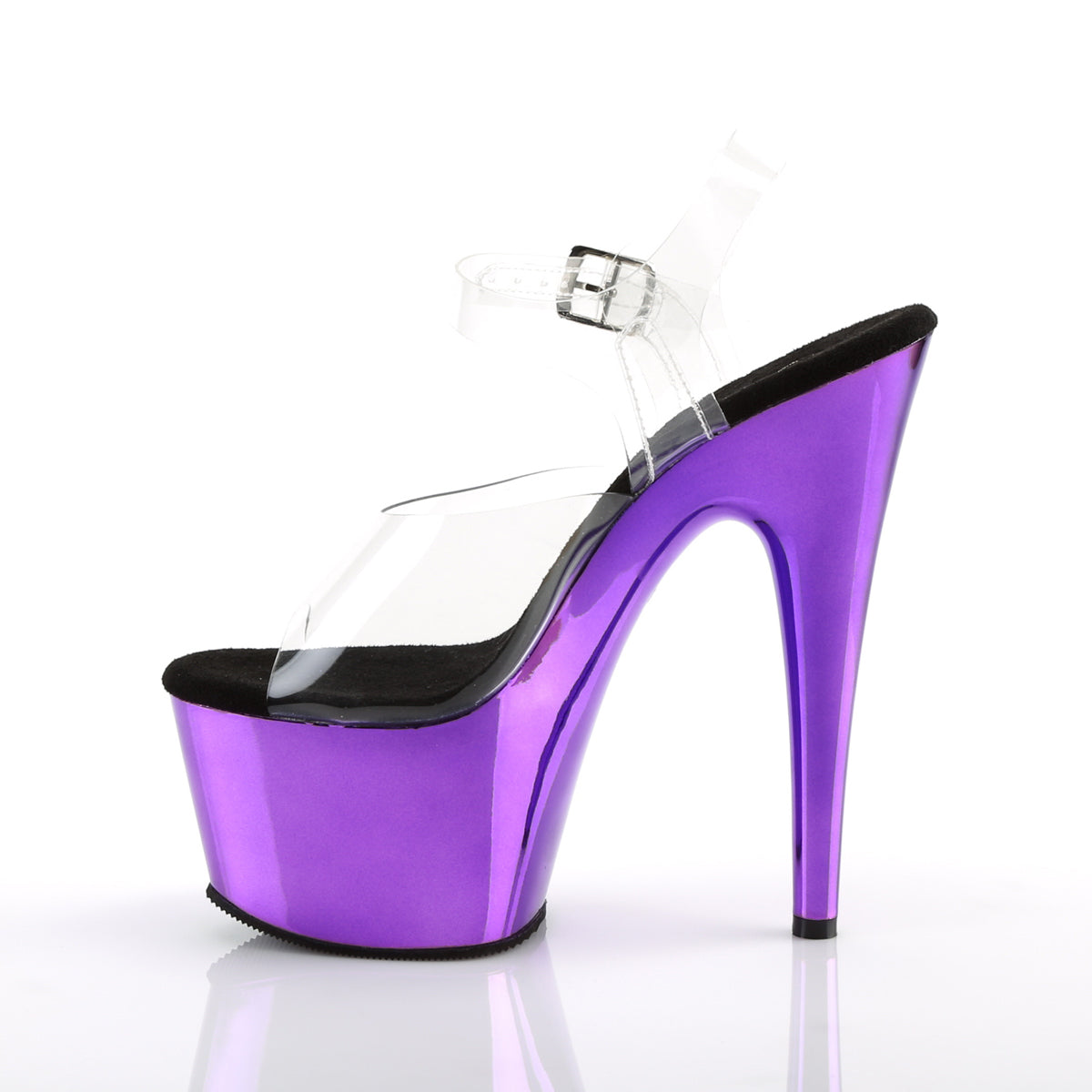 Pleaser Womens Sandals ADORE-708 Clr/Purple  Chrome
