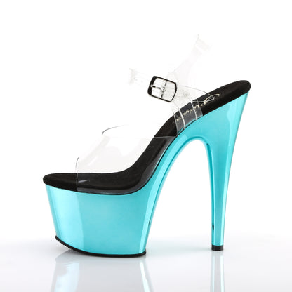 Pleaser Womens Sandals ADORE-708 Clr/Turquoise  Chrome