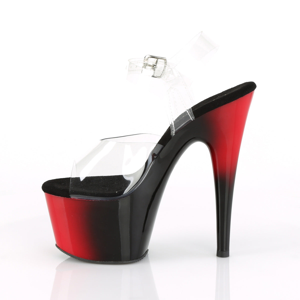 Pleaser Womens Sandals ADORE-708BR Clr/Red-Blk