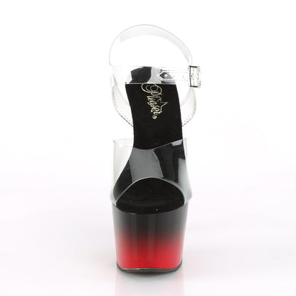 Pleaser Womens Sandals ADORE-708BR-H Clr/Blk-Red