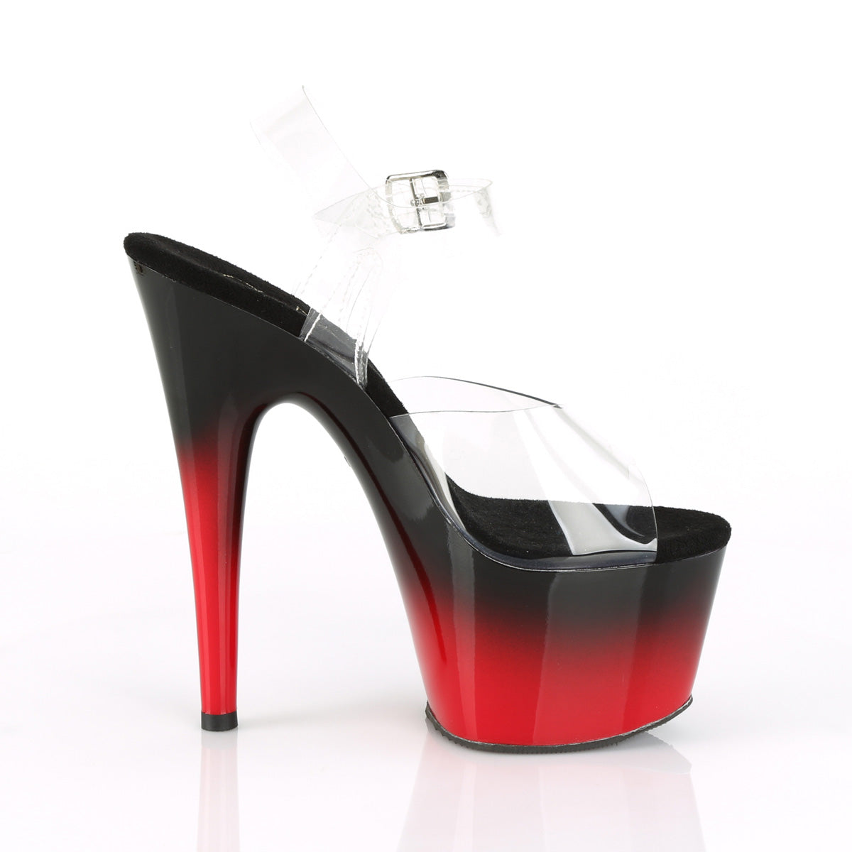 Pleaser Womens Sandals ADORE-708BR-H Clr/Blk-Red