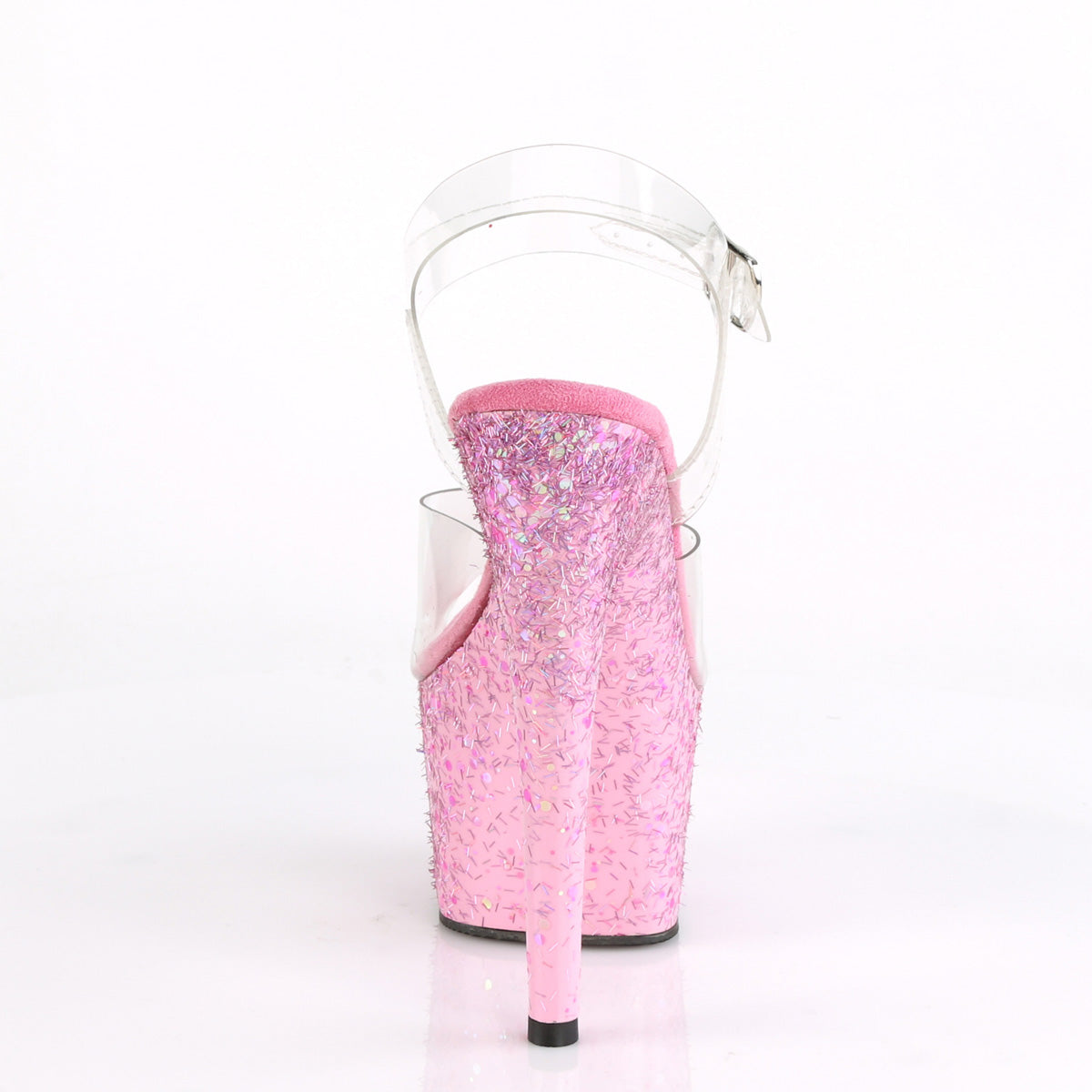 Pleaser Womens Sandals ADORE-708CF Clr/Pink Confetti