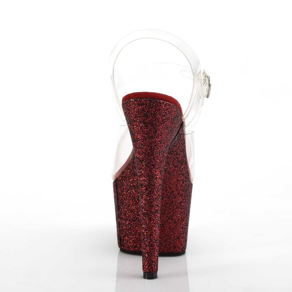 Pleaser Womens Sandals ADORE-708HMG Clr/Burgundy Multi Glitter