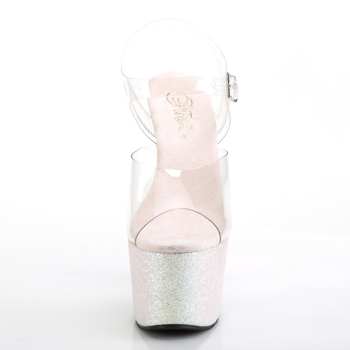 Pleaser Womens Sandals ADORE-708HMG Clr/Opal Multi Glitter