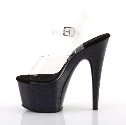 Pleaser Womens Sandals ADORE-708HSP Clr/Midnight Blue Hologram