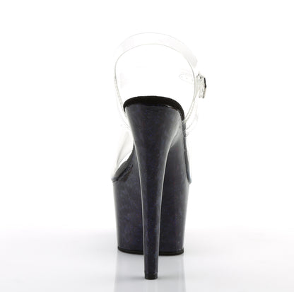Pleaser Womens Sandals ADORE-708HSP Clr/Midnight Blue Hologram