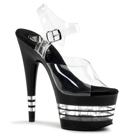Pleaser Womens Sandals ADORE-708LN Clr/Blk