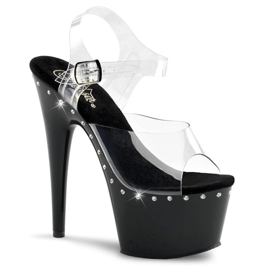 Pleaser Womens Sandals ADORE-708LS Clr/Blk