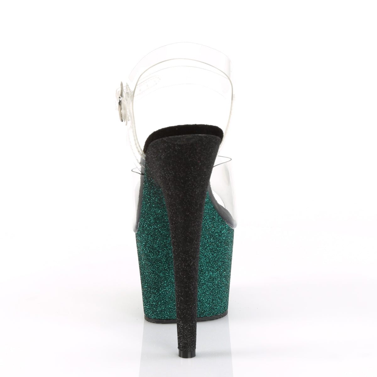 Pleaser Womens Sandals ADORE-708OMBRE Clr/Emerald-Poison-Blk Ombre