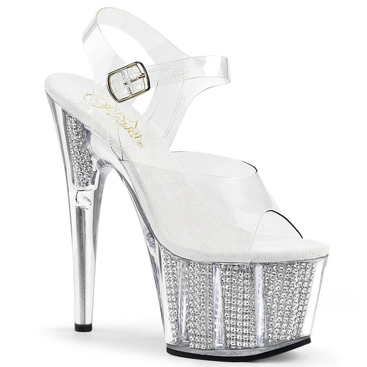 Pleaser Womens Sandals ADORE-708SRS Clr/Slv SRS