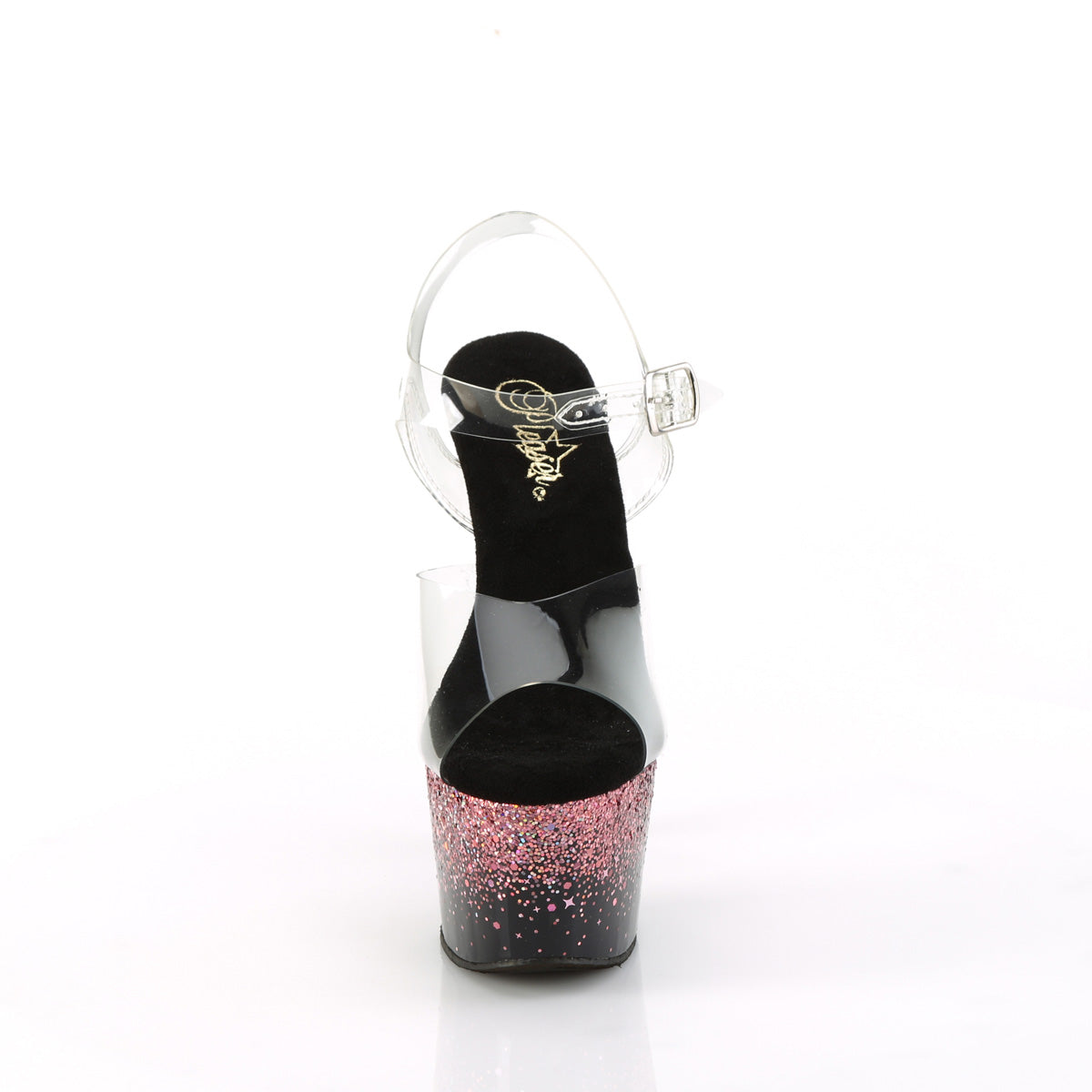 Pleaser   ADORE-708SS Clr/Blk-Pink Multi Glitter