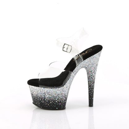 Pleaser   ADORE-708SS Clr/Blk-Slv Multi Glitter
