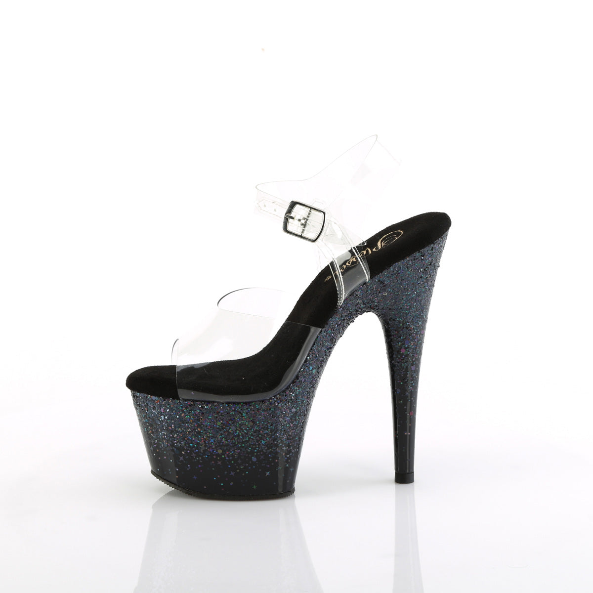 Pleaser   ADORE-708SS Clr/Blk Multi Glitter