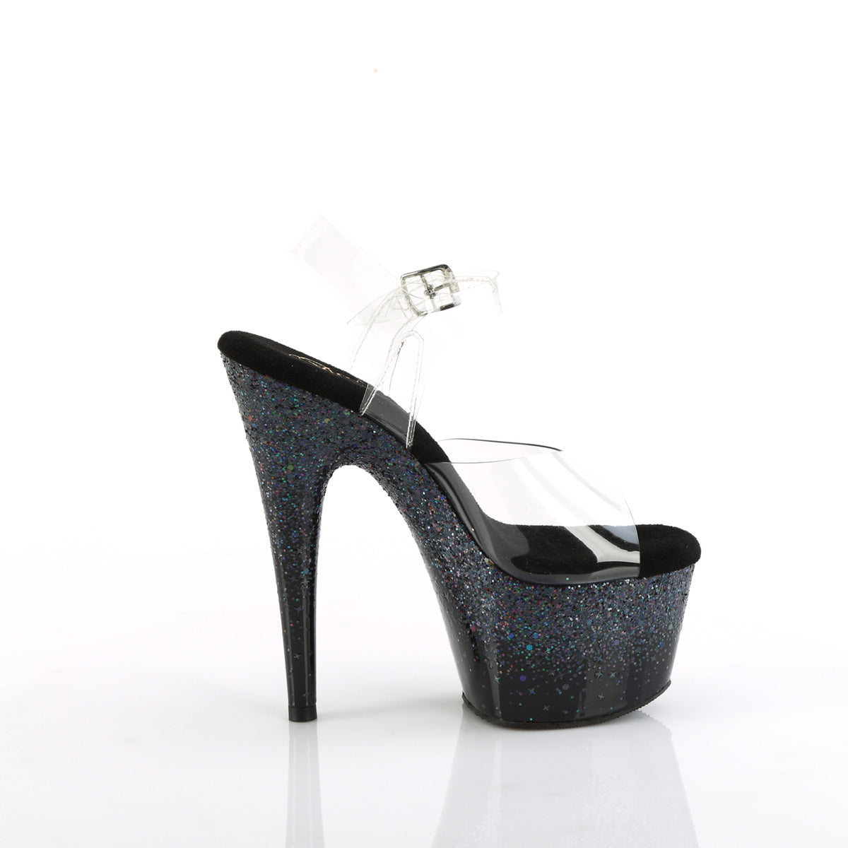 Pleaser   ADORE-708SS Clr/Blk Multi Glitter