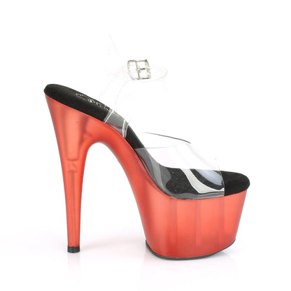 Pleaser Womens Sandals ADORE-708T Clr/Red Frosted