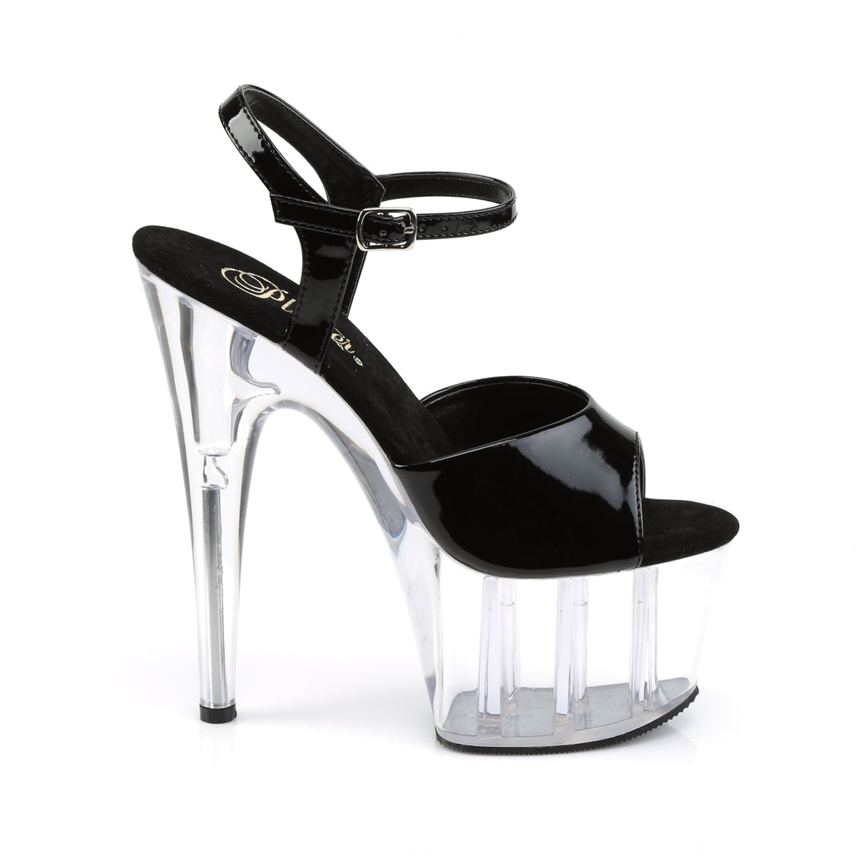 Pleaser Womens Sandals ADORE-709 Blk Pat/ Clr