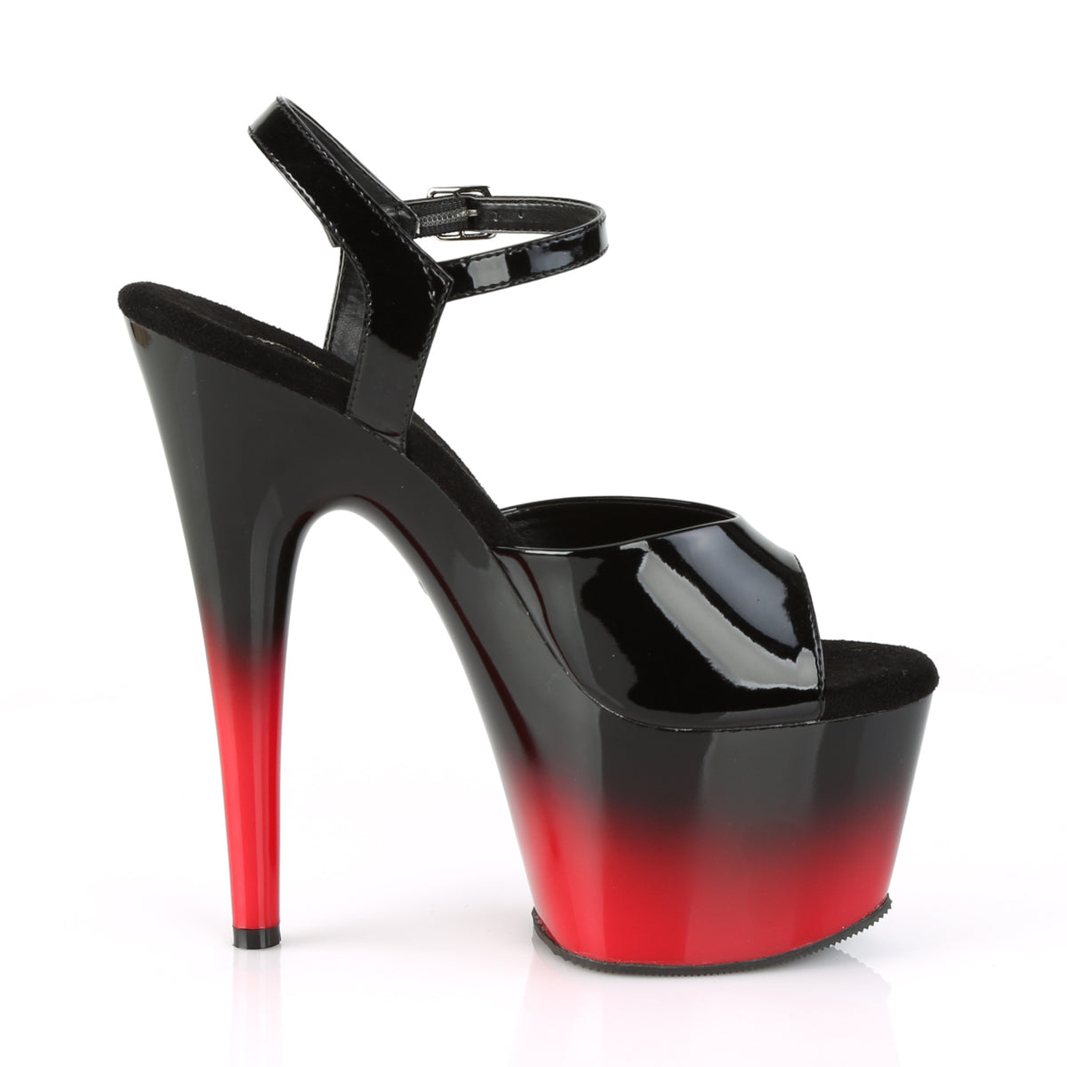Pleaser Womens Sandals ADORE-709BR-H Blk Pat/Blk-Red