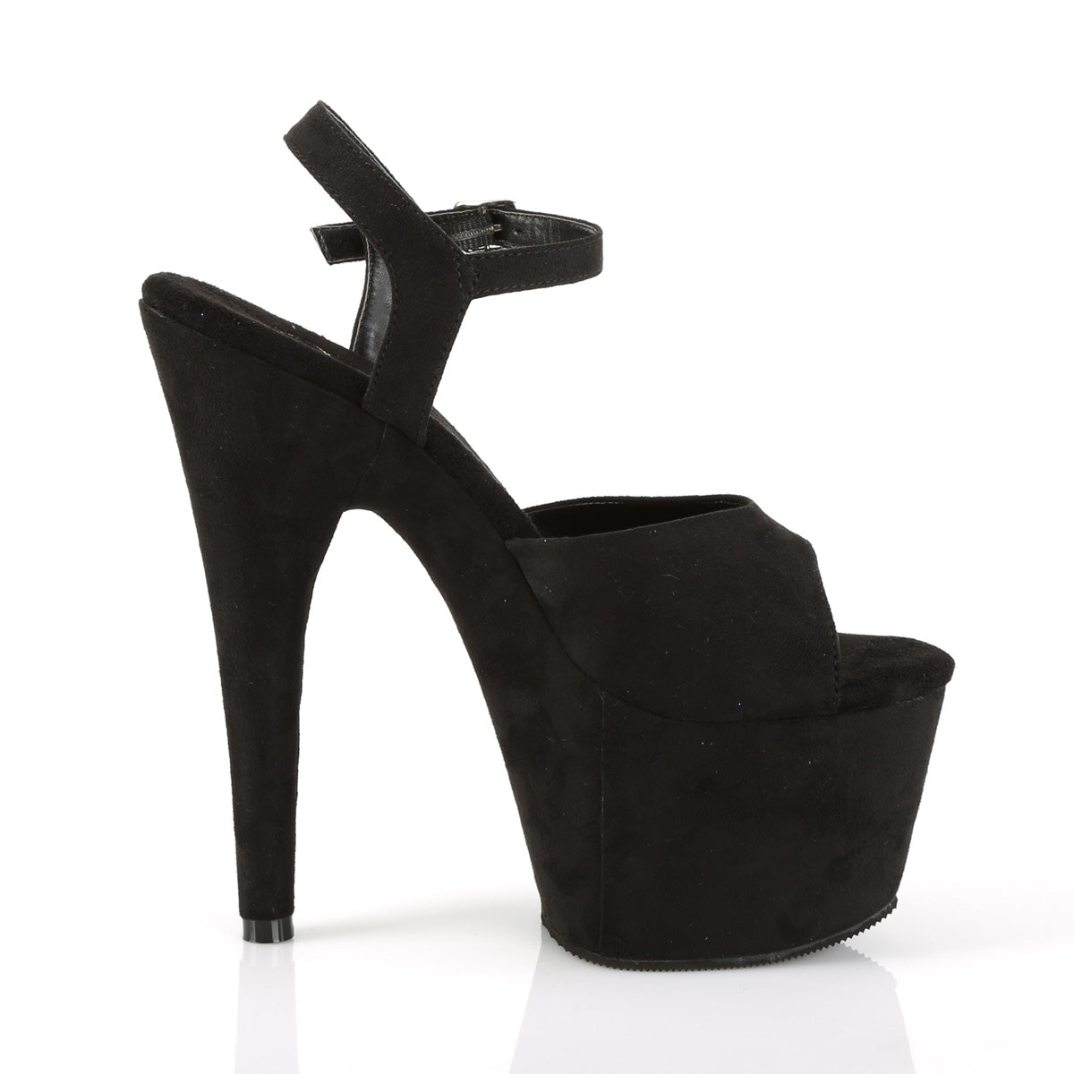 Pleaser Womens Sandals ADORE-709FS Blk Faux Suede/Blk Faux Suede