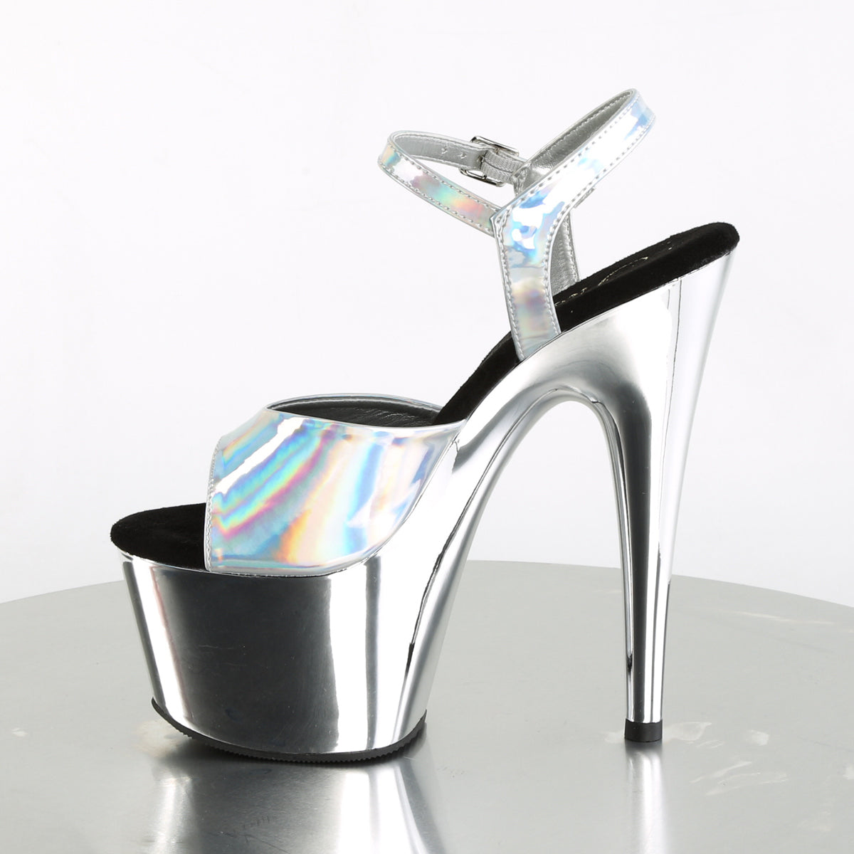 Pleaser Womens Sandals ADORE-709HGCH Slv Hologram/Slv Chrome
