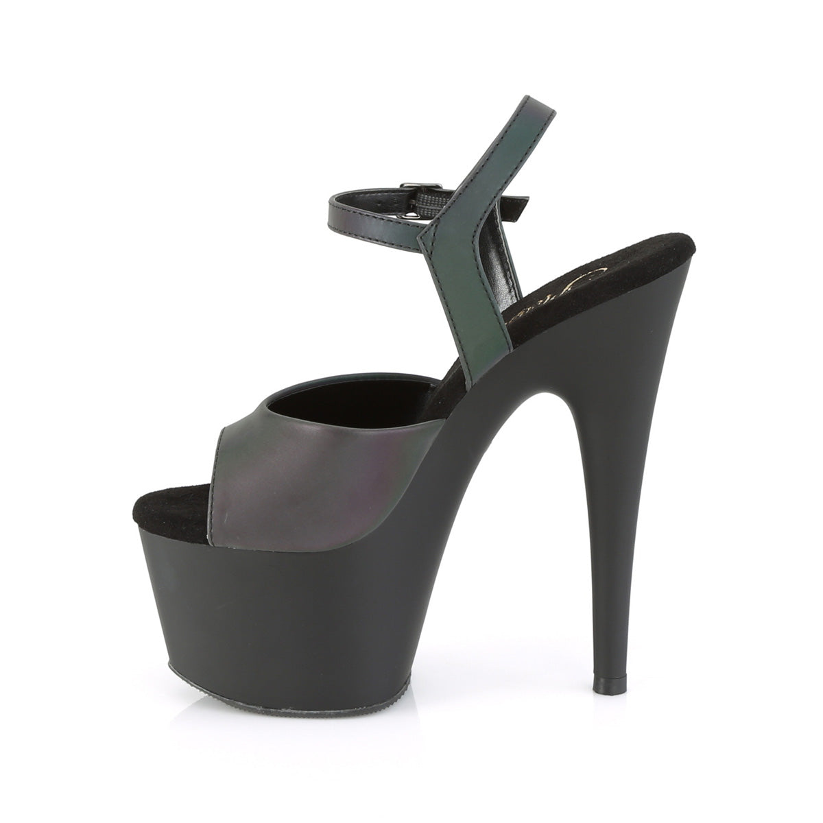 Pleaser Womens Sandals ADORE-709REFL Green Multi Reflective/Blk Matte