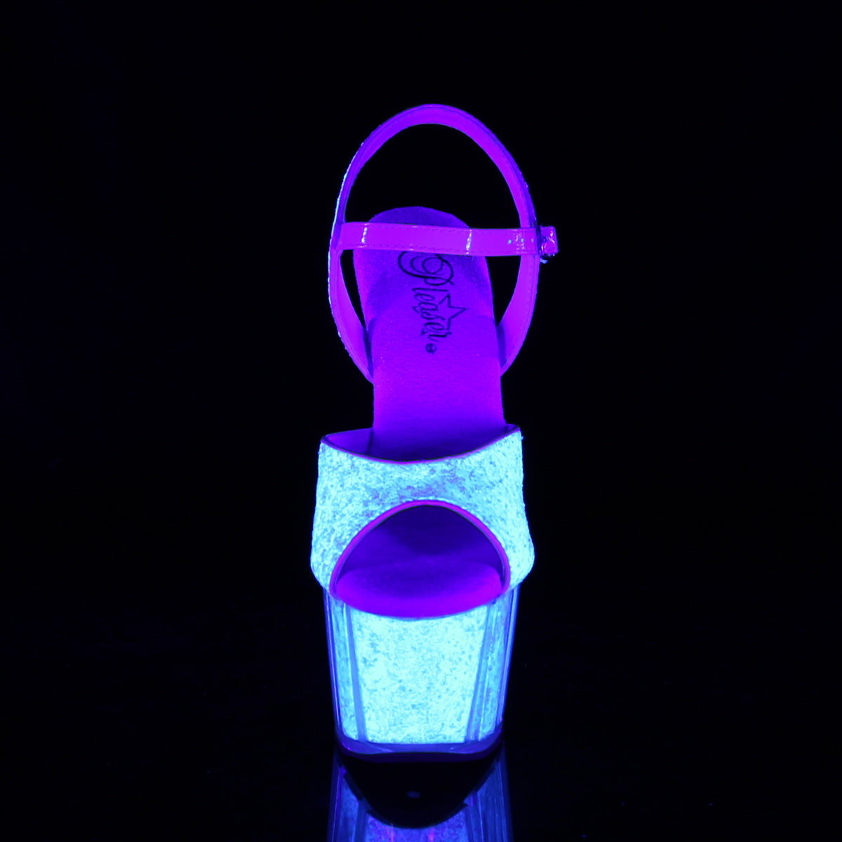 Pleaser Womens Sandals ADORE-710UVG Neon Opal Glitter/Neon Opal Glitter