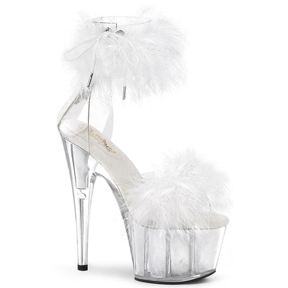 Pleaser Womens Sandals ADORE-724F Clr-Wht Fur/Wht Fur