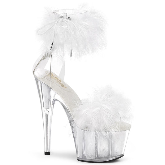 Pleaser Womens Sandals ADORE-724F Clr-Wht Fur/Wht Fur