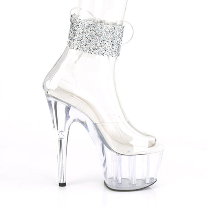 Pleaser Womens Sandals ADORE-724RS-02 Clr-Slv RS/Clr