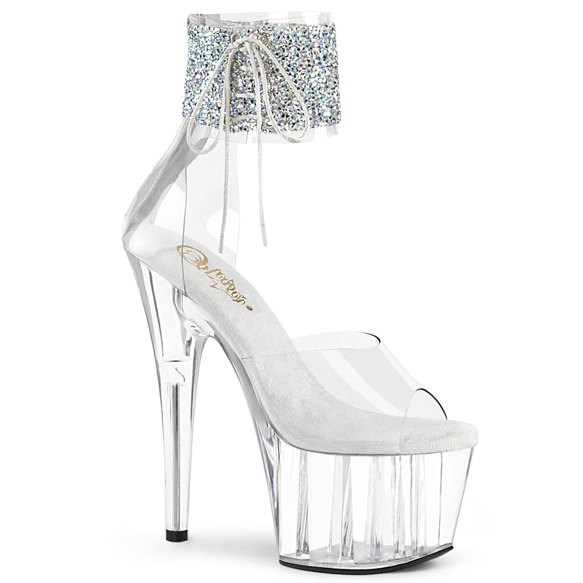 Pleaser Womens Sandals ADORE-724RS-02 Clr-Slv RS/Clr